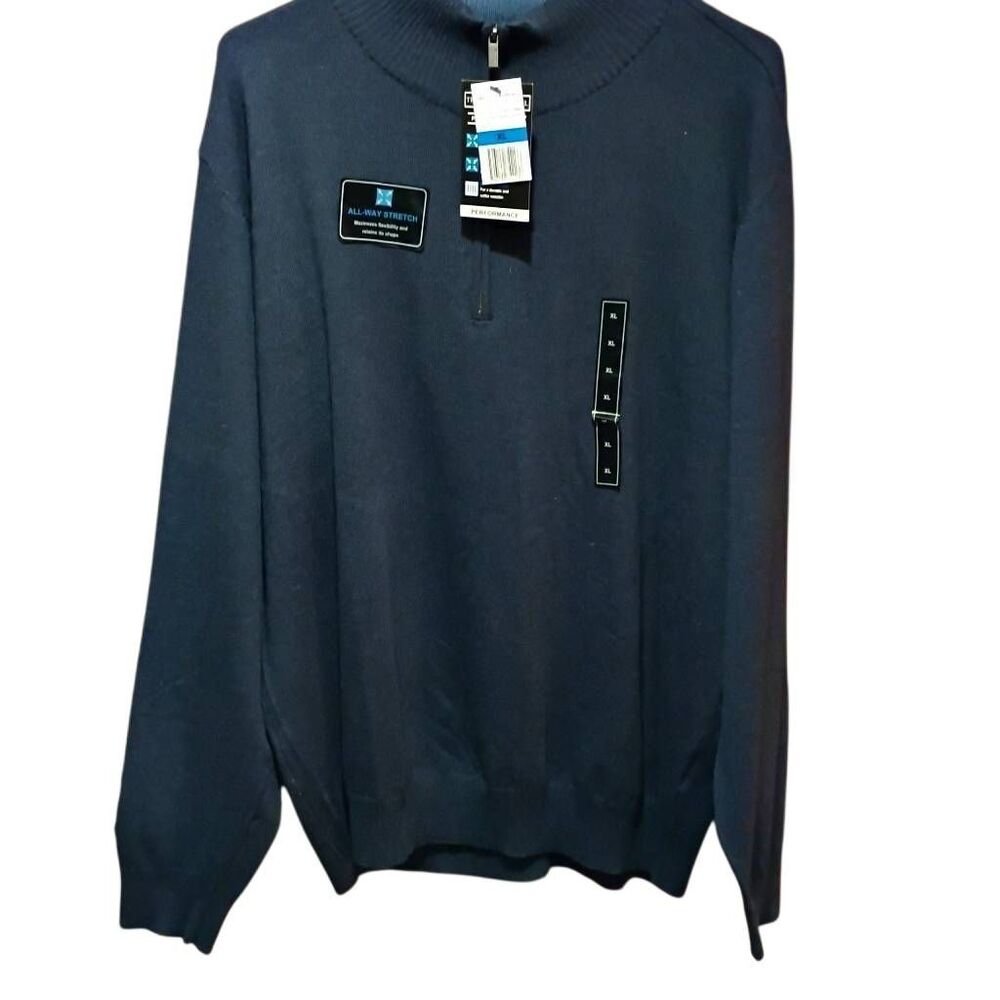 Tricots St Raphael XL NWT Sweater Quarter Zip Midnight Heather